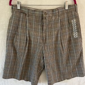 Massimo Genni Dress Short Mens 34 Taupe High Rise Straight Leg Pleated